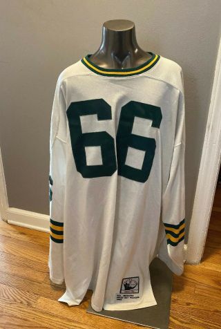 Mitchell & Ness Authentic 1966 Green Bay Packers Ray Nitschke Jersey Sz 60 White