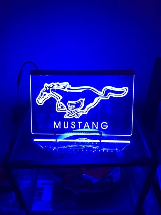 7 - 1/2”x11” Neon Style Hanging Led Light - Ford Mustang