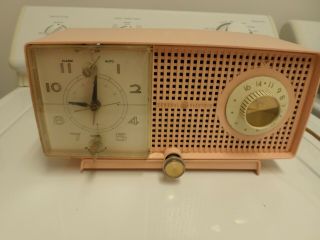 Vintage General Electric Clock Radio - Model C437b Pink - Early 1960s