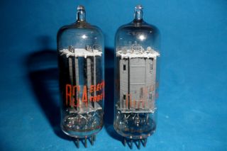 Tests Nos Matched Pair Rca 6cg7/6fq7 Preamp Tubes Clear Tops Side [] Getters