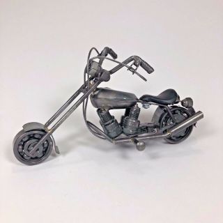 Custom Motorcycle Nuts And Bolts Scrap Metal Handmade Art Sculpture Statue Model