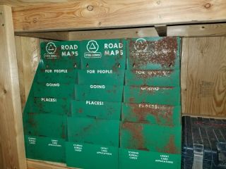 Vintage 1960s Cities Service Metal Map Holders Early Americana Travel Route 66.