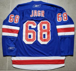 York Rangers Jaromir Jagr Blue Nhl Reebok Premier Hockey Jersey Size Medium