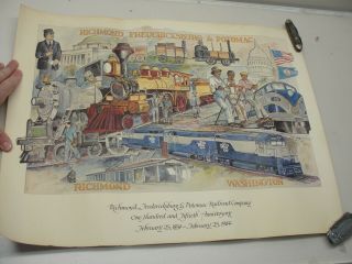 1934 - 1934 Richmond,  Fredericksburg & Potomac Railroad Company Poster 25 X 19