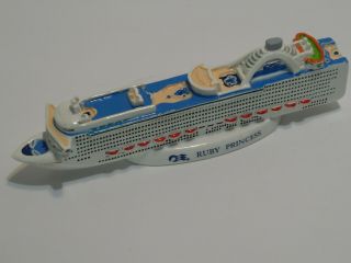Princess Cruise Line " Ruby Princess " Cruise Ship Resin Model Souvenir 6.  5 Inch