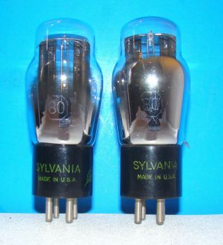 No Type 80 Hanging Filament Radio Sylvania Vacuum 2 Tubes Valves St Shape 280