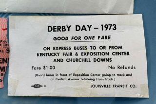 1973 Kentucky Derby Admission Ticket Secretariat Triple Crown 73 Bus Ticket 3