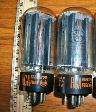 2 Strong Matched Rca Black Plate Top Side O Getter 5u4gb Tubes