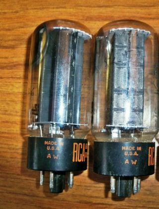 2 Strong Matched RCA Black Plate Top Side O Getter 5U4GB Tubes 2