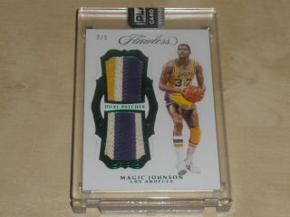 2018 - 19 Panini Flawless Encased Dual Patches Patch Magic Johnson 2/5