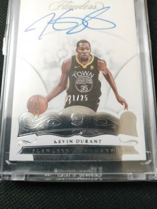 2017 - 18 Panini Flawless Kevin Durant On Card Auto Autograph 21/25 Warriors MVP 2