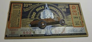 Indy 500 1949 Ticket Stub