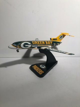 Danbury Green Bay Packers Team Plane Boeing 727 Nfl Airplane W/ Stand