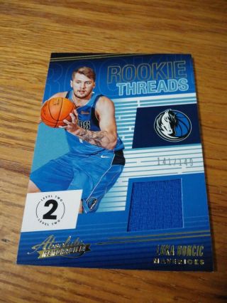 2018 - 19 Absolute Memorabilia Rookie Threads Luka Doncic Rc Patch 141/149 Mint?