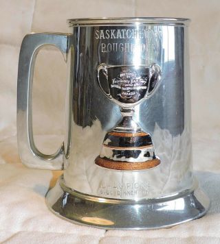 1967 Saskatchewan Roughriders $100 Plate Dinner Enamelled Grey Cup Beer Stein
