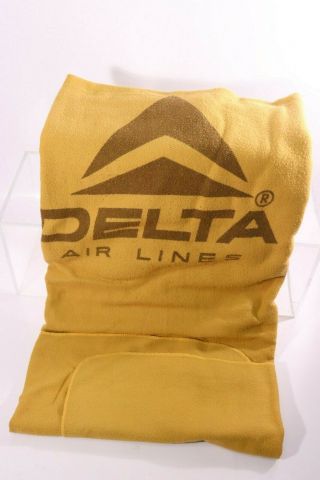 Vintage Delta Airlines Cabin Blanket Travel Throw North Star Chatham Yellow