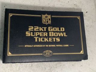 22kt Gold Bowl Tickets Authorized By The Nfl 1967 - 2009