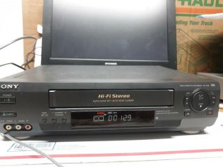 Sony Slv - N50 Vhs Vcr Hi Fi Stereo Black Recorder Av Cables