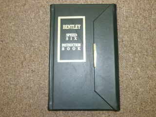 Bentley Speed Six Instruction Book Leather Cover Folder - Reprint