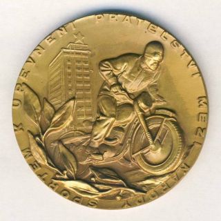 1953 Fim Six Days Enduro Motorcycle Participant Medal Isdt Czechoslovakia Isde