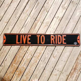 Harley Davidson Motorcycle Live To Ride Embossed Street Sign 3ft Wall Decor