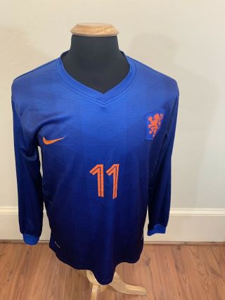 Mens Large Nike Holland Netherlands Home Kit L/s Shirt Jersey Arjen Robben