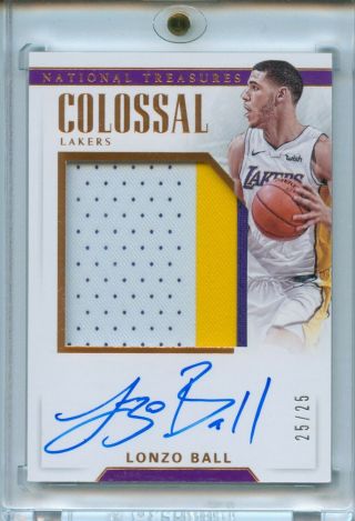 Lonzo Ball 2017 - 18 National Treasures Colossal Rc Patch Auto Bronze 25/25 Rpa