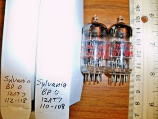 2 Strong Matched Sylvania Black Plate O Getter 12at7 / Ecc81 Tubes