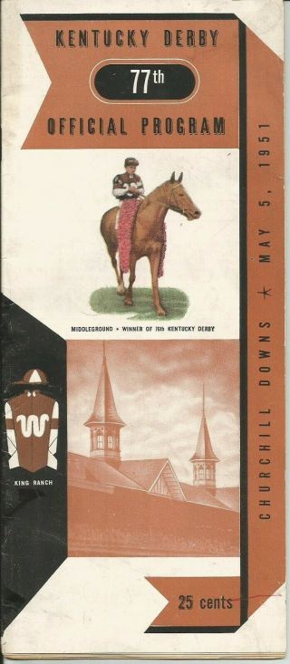 1951 - 77th Kentucky Derby Program In,  - Count Turf