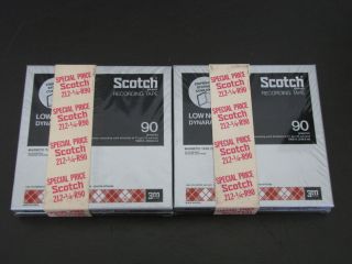 2 Scotch Brand Recording Tape Low Noise Dynarange 90 Minute Magnetic Tape Reel