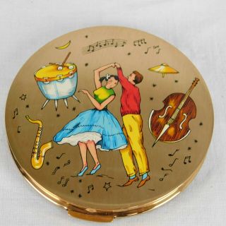 Stratton Powder Compact Pre - Owned 1950s Dance Party Picture Sock Hop