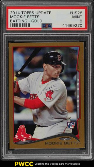 2014 Topps Update Gold Mookie Betts Rookie Rc /2014 Us26 Psa 9 (pwcc)