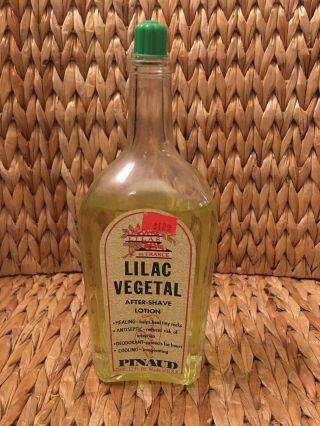 Vtg Ed Pinaud Lilac Vegetal After Shave Lotion Glass Bottle York Paris 12 Oz
