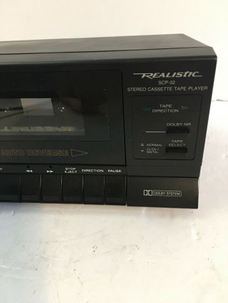 Realistic Radio Shack SCP - 32 Stereo Cassette Tape Player with Dolby and Reverse 2