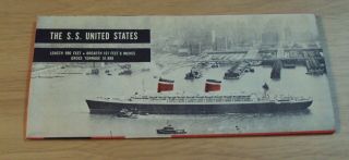 1950 ' s LUXURY Liner TRAVEL Brochure ' MINIATURE Deck PLANS ' S.  S.  UNITED STATES 2
