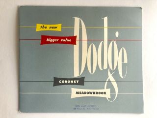 1950 Vintage Dodge Coronet Meadowbrook Color Sales Brochure Woody Wagon Design