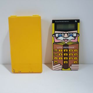 Vintage 1982 Texas Instruments Little Professor Calculator Htf Version W/ Case