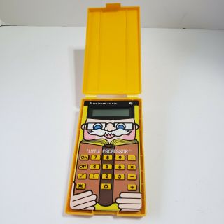 Vintage 1982 Texas Instruments Little Professor Calculator HTF Version w/ Case 3