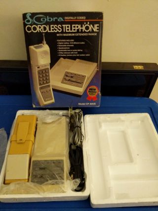 Vintage Cobra Cordless Home Telephone Cp 460s Digitally Coded Cordless Phone