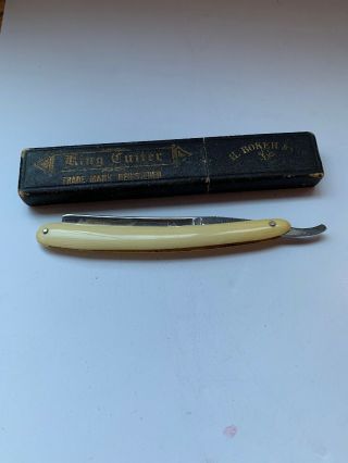 Vintage King Cutter / H.  Boker & Co.  Tree Ivory Brand Straight Razor H