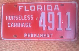 Vintage Florida Horseless Carriage License Plate Permanent