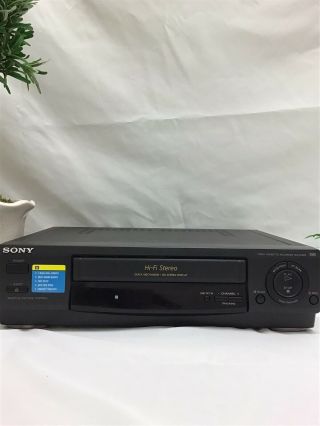 Sony Slv - 678hf Vcr Vhs Player Recorder Hi - Fi Stereo 4 Head Tape Av Cable