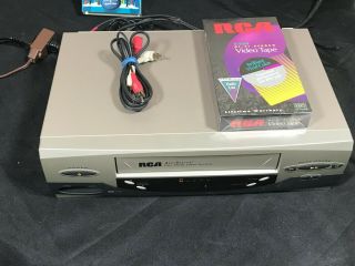 Rca Vr546 4 Head Vcr Vhs Player Recorder With Rca Cables & Blank Tape Silver