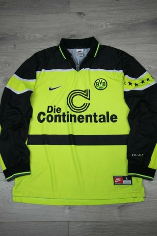 Jersey Shirt Trikot Nike Borussia Dortmund Home 97 - 98 Germany Stuttgart