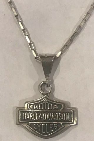 Harley Davidson Sterling 925 Pendant With 16” Sterling Necklace