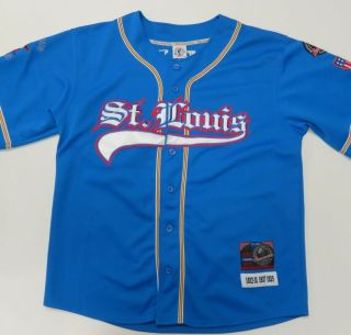 Nlbm St Louis Stars Negro League Baseball Jersey Menx 2xl Sewn Blue Patches