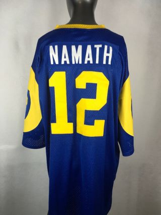 Mitchell & Ness Throwback Authentics Los Angeles Rams 12 Joe Namath Jersey Sz56