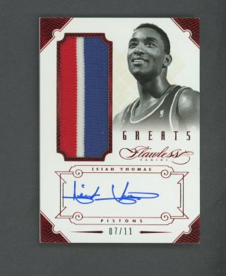 2012 - 13 Panini Flawless Ruby Greats Isiah Thomas Signed Auto Patch 07/11