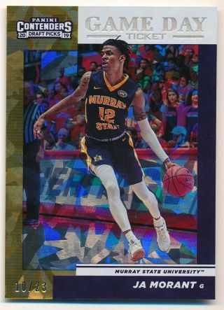 Ja Morant 2019/20 Panini Contenders Rc Game Day Ticket Cracked Ice Sp /23 $300