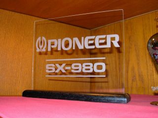 Pioneer Sx - 980 Etched Glass Sign W/base